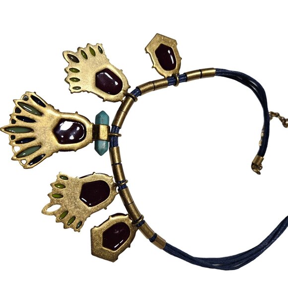 J.Crew Chunky Pendant Necklace Ethnic Statement Beaded Accents Fashion Jewelry - Picture 4 of 7